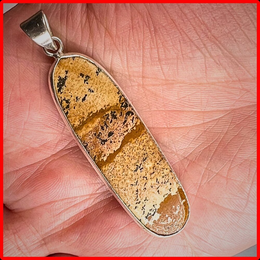 Jasper Silver Plated Necklace Pendant